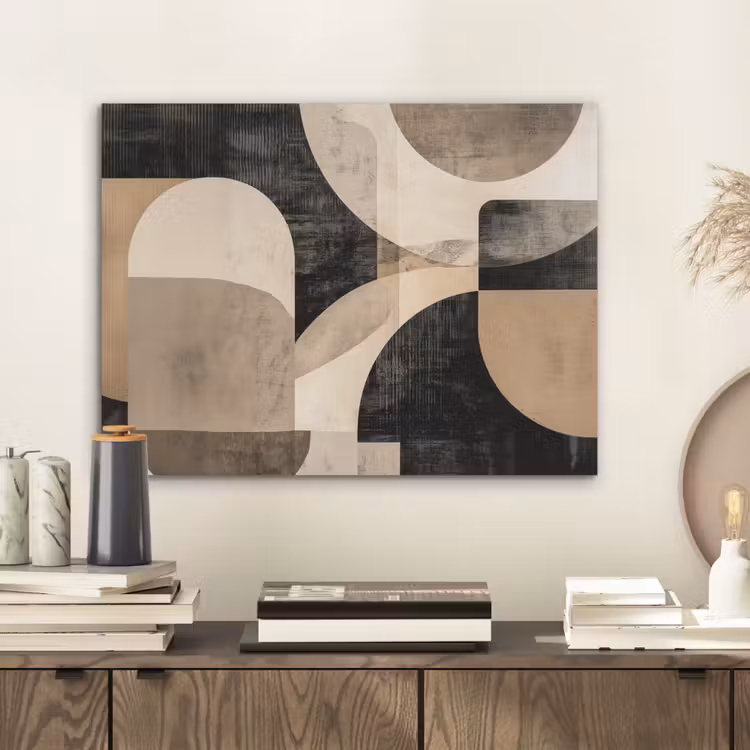 Abstract - Vormen - Modern - Beige PET vilt klein -sfeer1