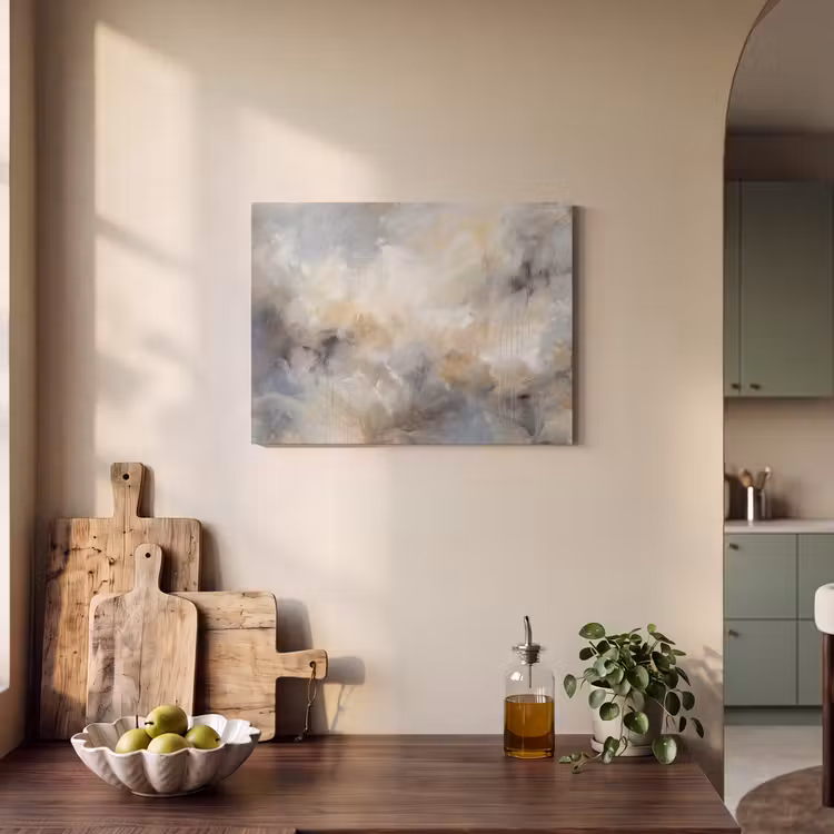 Abstract - Wolken - Sfeervol - Beige - Grijs PET vilt klein -sfeer2