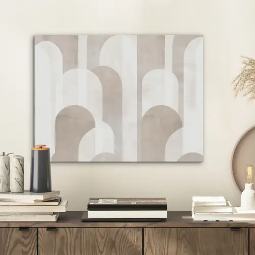 Abstracte bogen - Modern - Beige PET vilt klein -sfeer1