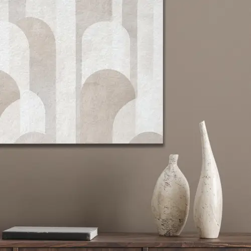 Abstracte bogen - Modern - Beige PET vilt klein -sfeer6_closeup