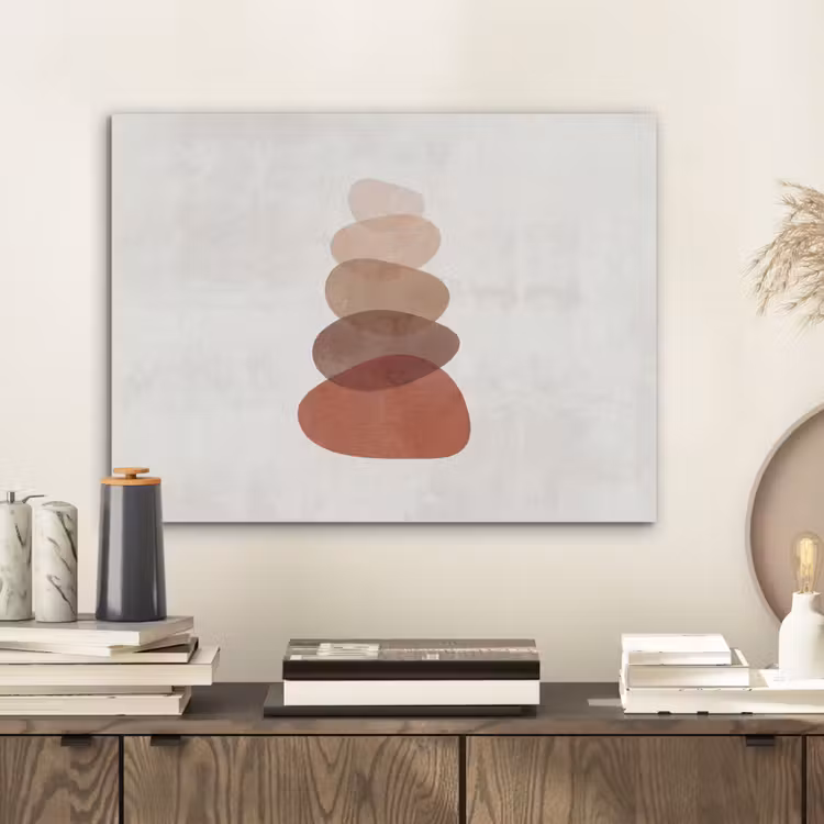 Abstractie - Gestapeld - Balans - Modern - Aardetinten PET vilt klein -sfeer1