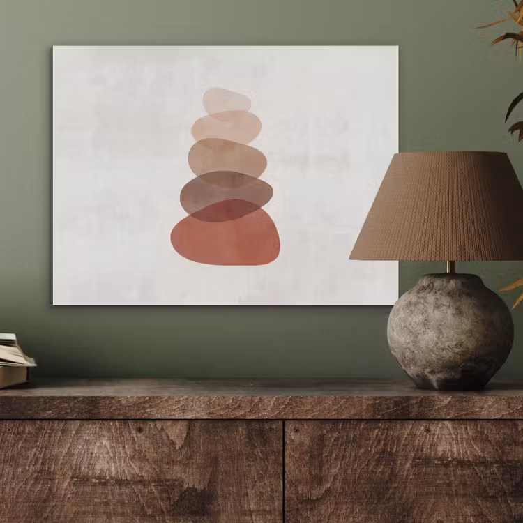 Abstractie - Gestapeld - Balans - Modern - Aardetinten PET vilt klein -sfeer2