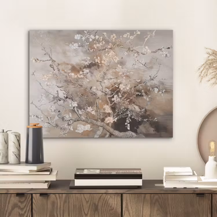 Amandelbloesem - Kunst - Van Gogh - Beige - Abstract PET vilt klein -sfeer1