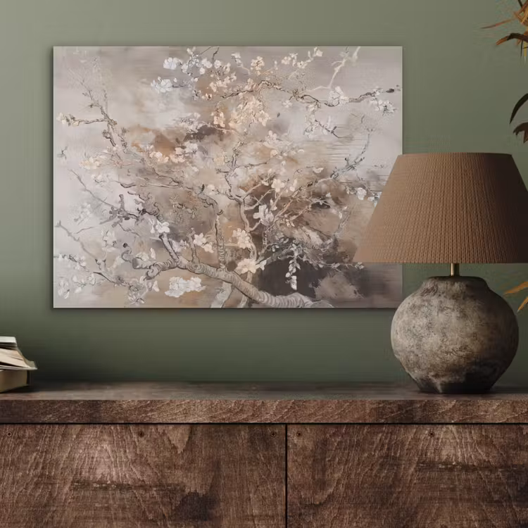 Amandelbloesem - Kunst - Van Gogh - Beige - Abstract PET vilt klein -sfeer2