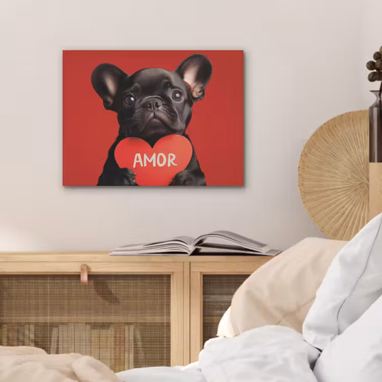 Amor - Hond - Hartje - Rood PET vilt klein -sfeer3