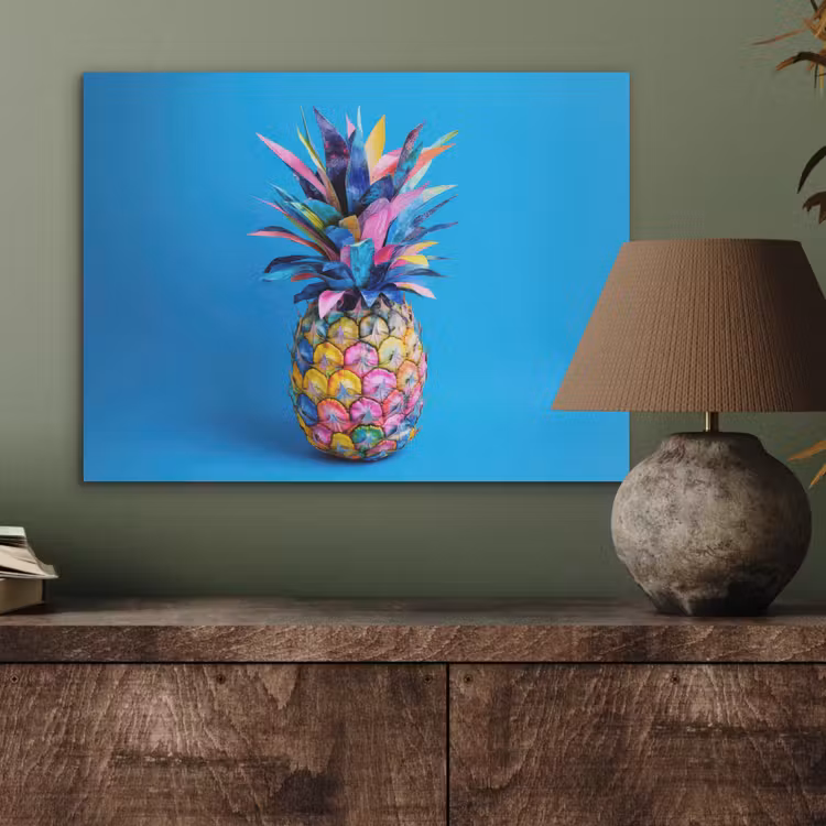 Ananas - Blauw - Tropisch - Vrolijk PET vilt klein -sfeer2