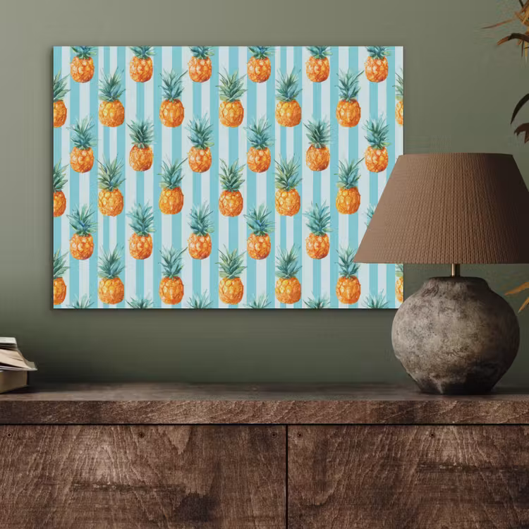 Ananas - Strepen - Groen PET vilt klein 837 -sfeer2