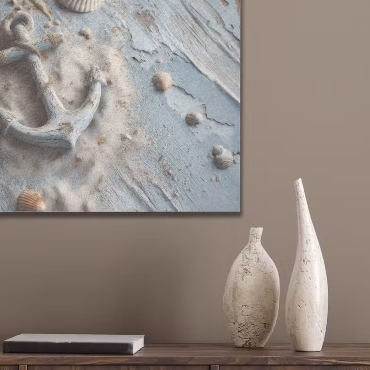 Anker - Hout - Schelpen - Zand PET vilt klein -sfeer6_closeup