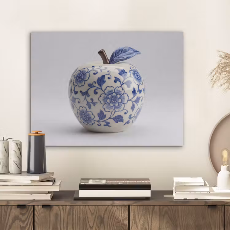 Appel - Blauw - Klassiek PET vilt klein -sfeer1