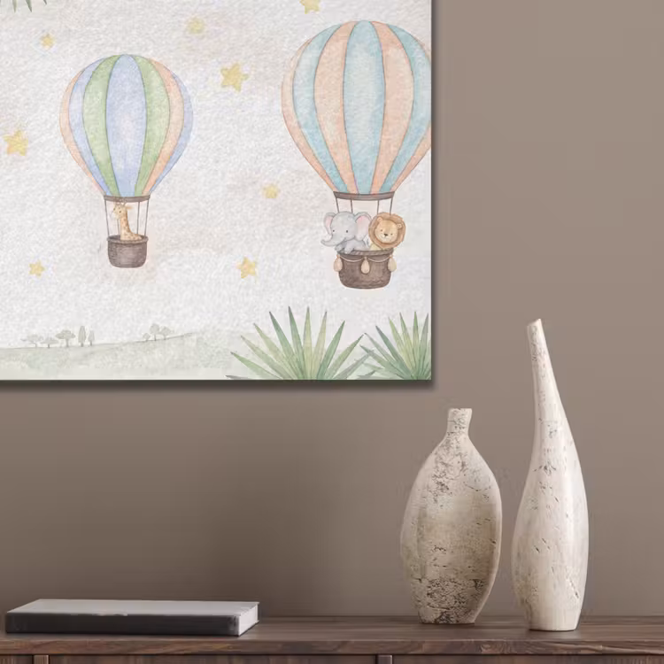 Aquarel - Luchtballonnen - Pastel PET vilt klein -sfeer6_closeup