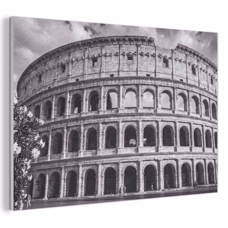 Architectuur - Colosseum - Rome - Historisch - Zwart-wit PET vilt klein -3d