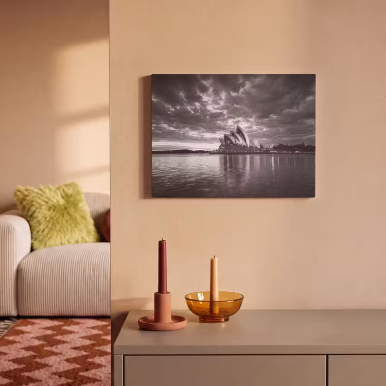 Architectuur - Water - Stad - Modern - Zwart-wit PET vilt klein -sfeer1