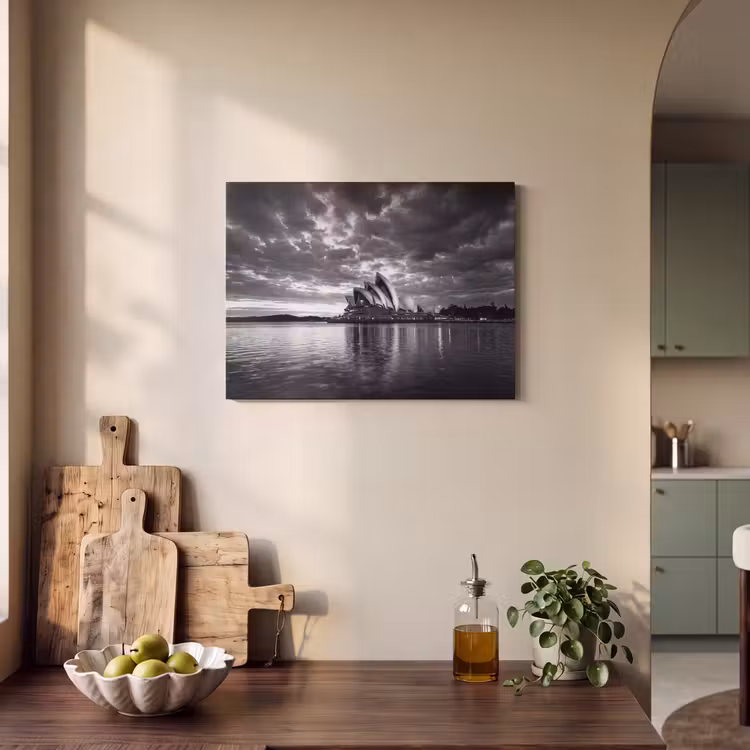 Architectuur - Water - Stad - Modern - Zwart-wit PET vilt klein -sfeer2