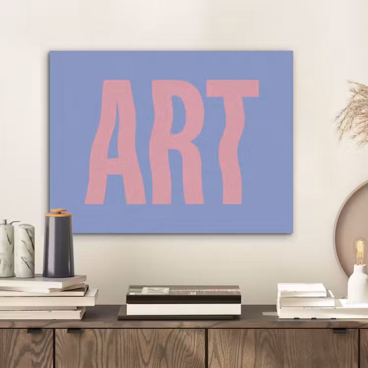 Art - Roze - Blauw PET vilt klein -sfeer1
