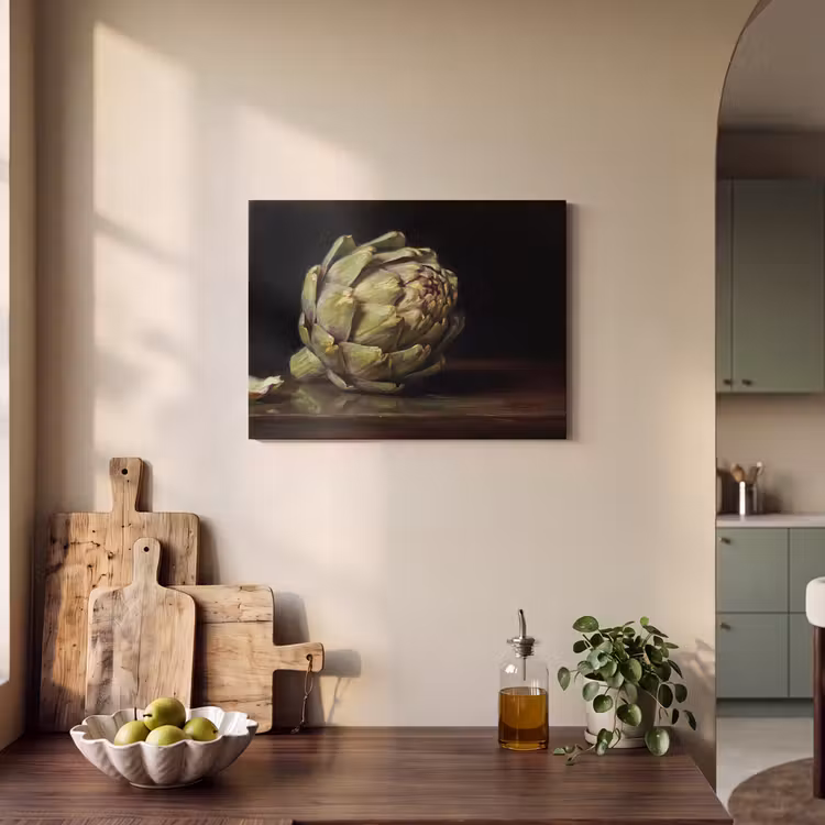 Akoestisch schilderij - Artichok - Eten - Klassiek - Artichok - Eten - Klassiek PET vilt klein