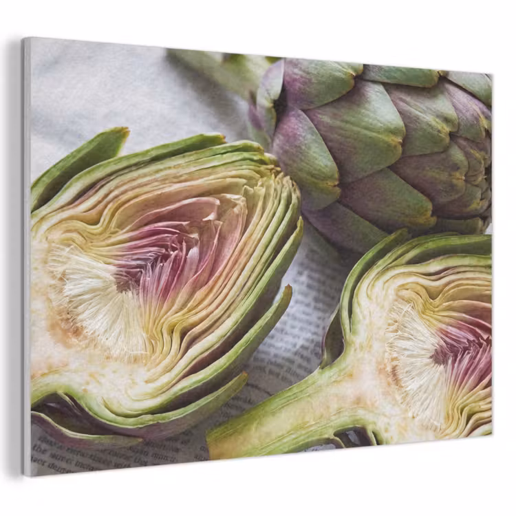 Akoestisch schilderij - Artisjok - Doorgesneden - Eten - Artisjok - Doorgesneden - Eten PET vilt klein