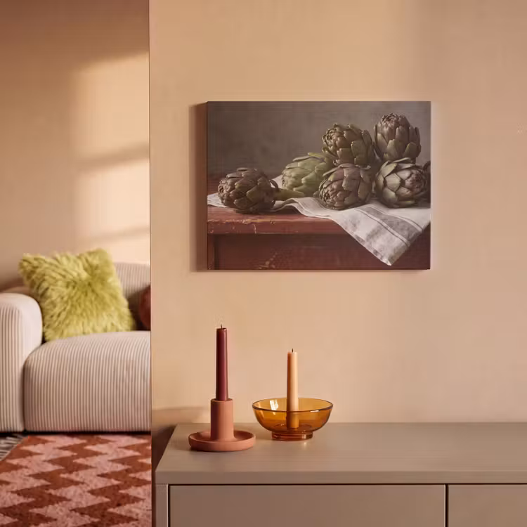 Akoestisch schilderij - Artisjok - Eten - Rustiek - Artisjok - Eten - Rustiek PET vilt klein