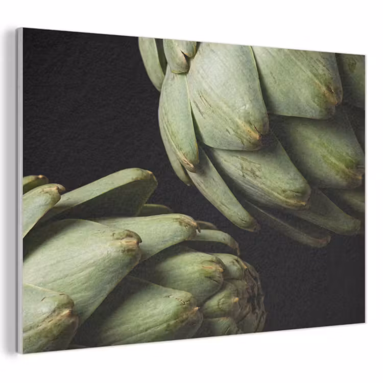 Akoestisch schilderij - Artisjok - Groen - Eten - Artisjok - Groen - Eten PET vilt klein