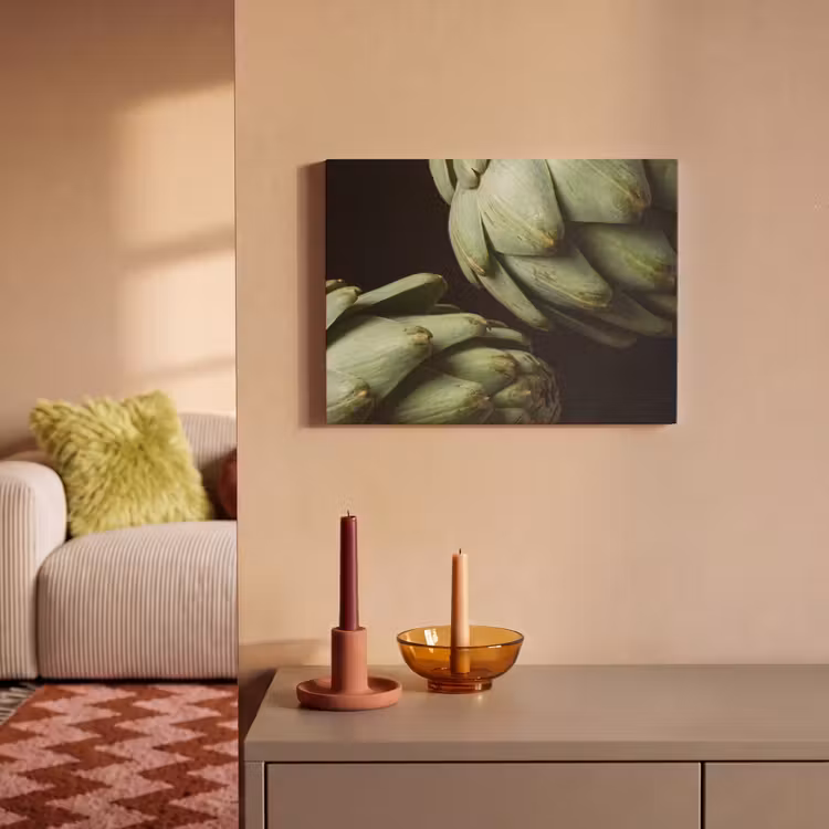Akoestisch schilderij - Artisjok - Groen - Eten - Artisjok - Groen - Eten PET vilt klein