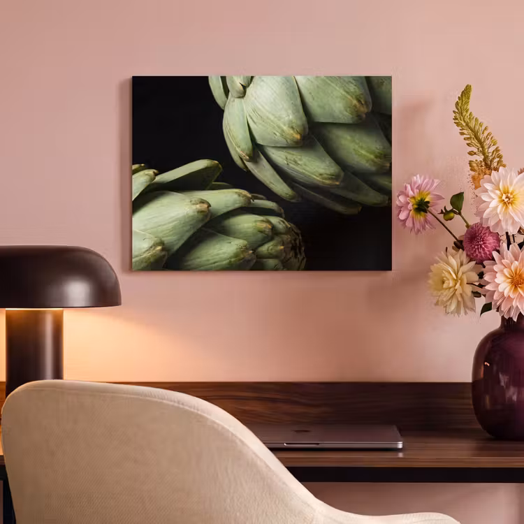 Akoestisch schilderij - Artisjok - Groen - Eten - Artisjok - Groen - Eten PET vilt klein