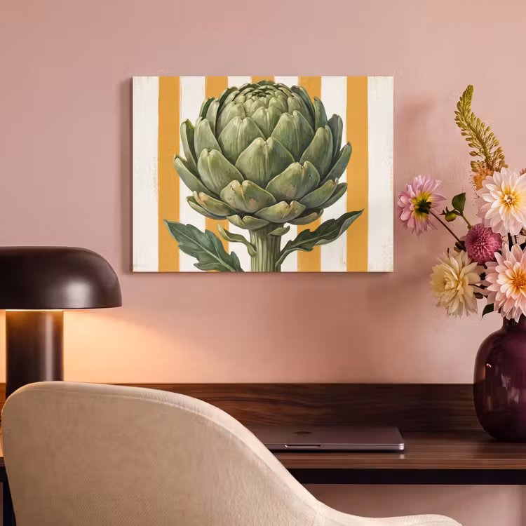 Akoestisch schilderij - Artisjok - Modern - Groente - Artisjok - Modern - Groente PET vilt klein