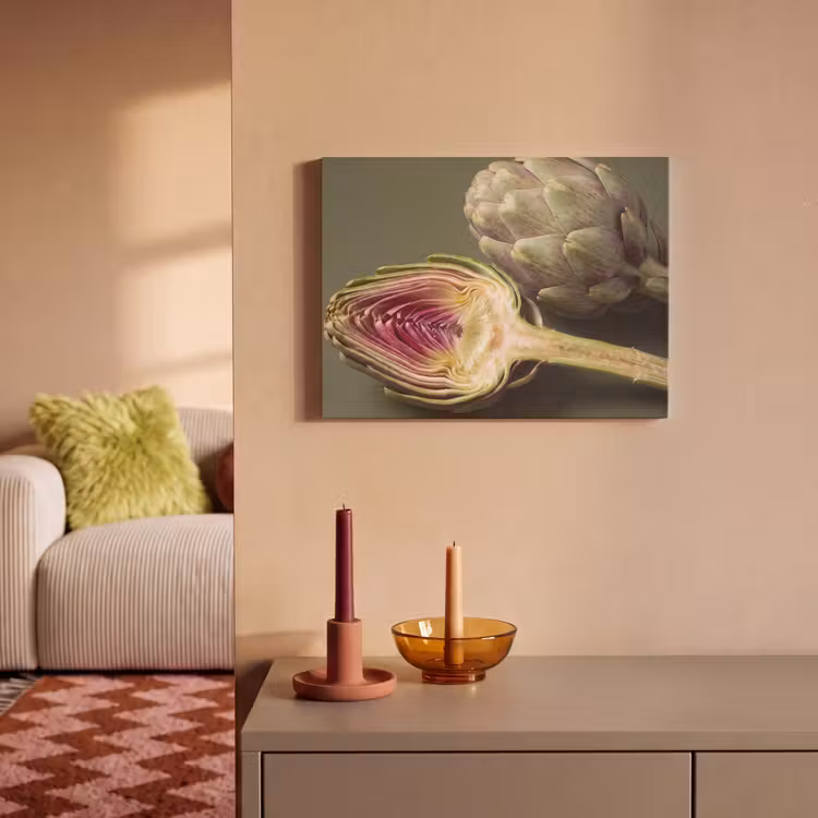 Akoestisch schilderij - Artisjok - Paars - Voedsel - Artisjok - Paars - Voedsel PET vilt klein