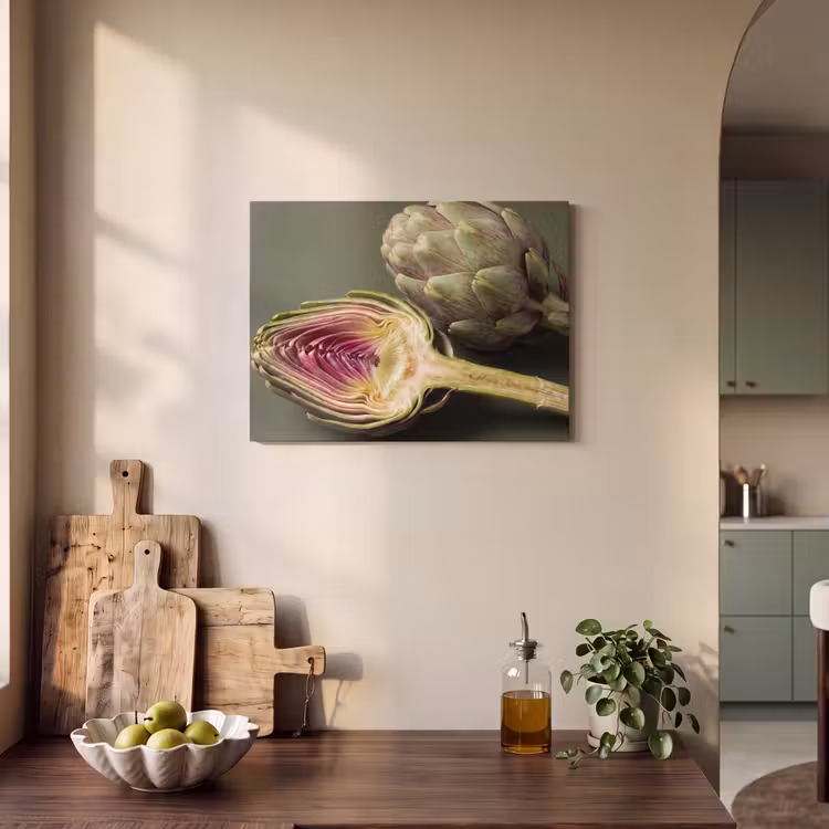 Akoestisch schilderij - Artisjok - Paars - Voedsel - Artisjok - Paars - Voedsel PET vilt klein