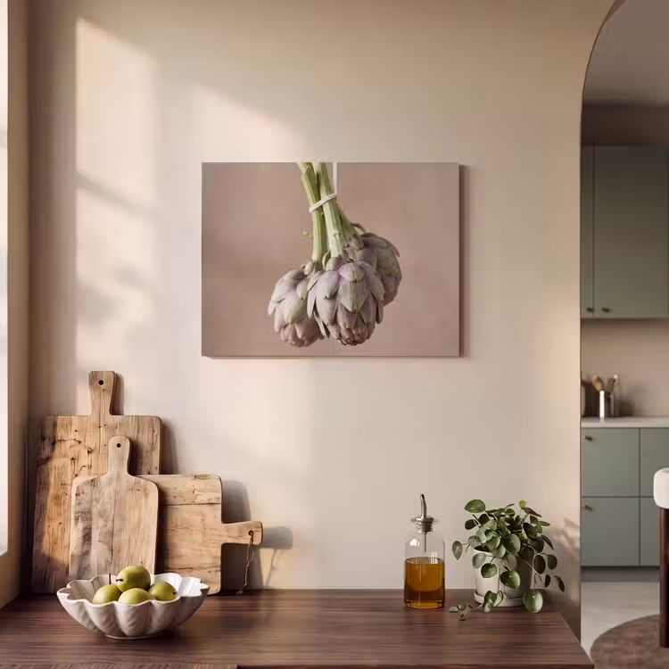 Akoestisch schilderij - Artisjokken - Hangend - Groenten - Artisjokken - Hangend - Groenten PET vilt klein