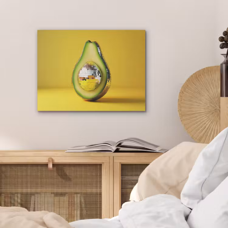 Avocado - Discobal - Geel - Glitter PET vilt klein -sfeer3