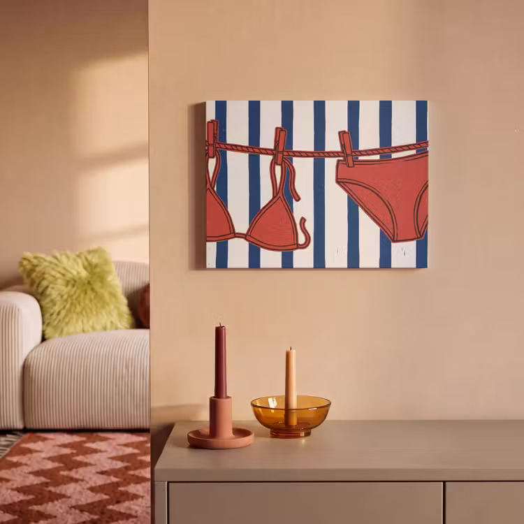 Badkleding - Waslijn - Zomer - Illustratie - Rood PET vilt klein -sfeer1
