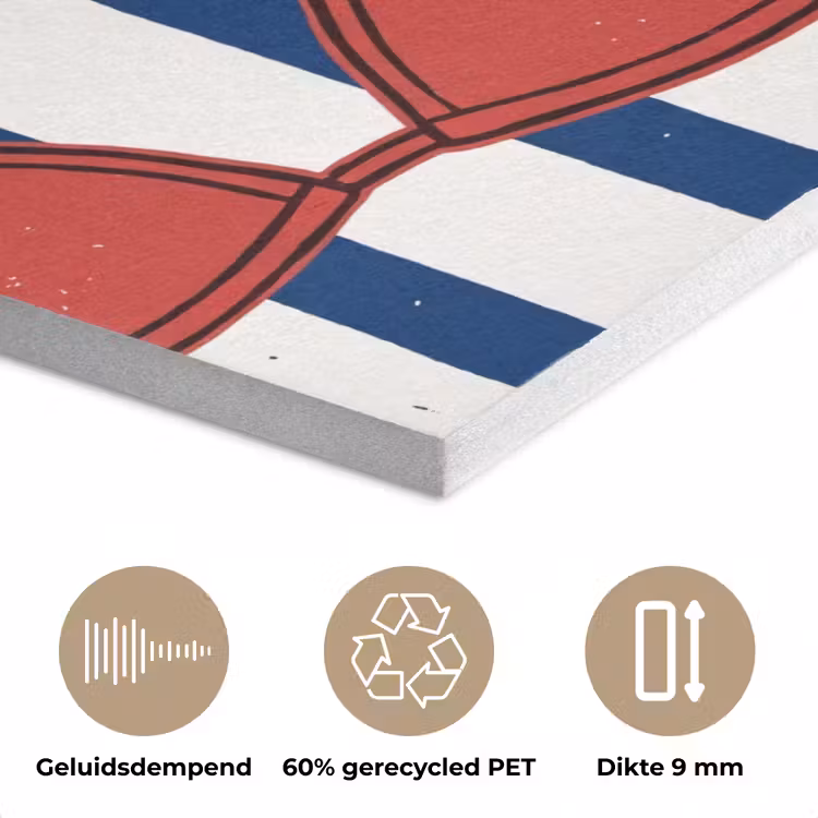 Badkleding - Waslijn - Zomer - Illustratie - Rood PET vilt klein -closeup_NL