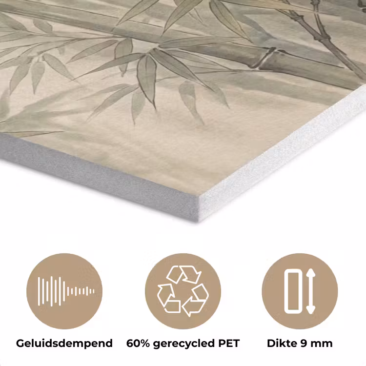 Bamboe - Bladeren - Aziatisch - Groen - Natuur PET vilt klein -closeup_NL