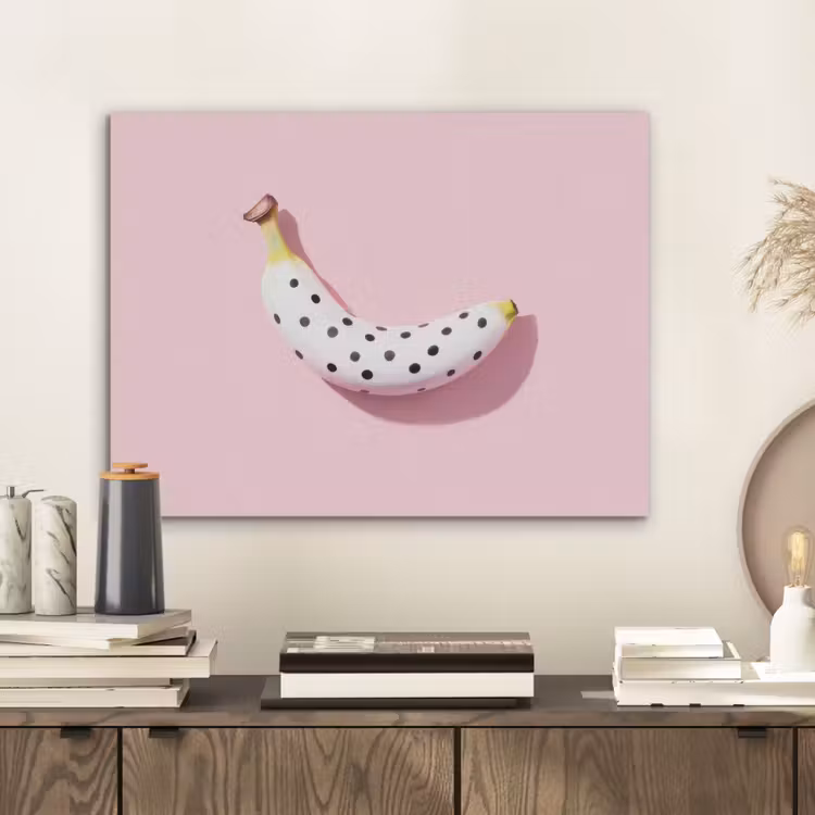 Banaan - Stippen - roze PET vilt klein -sfeer1