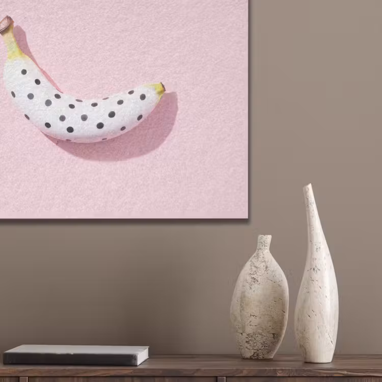 Banaan - Stippen - roze PET vilt klein -sfeer6_closeup