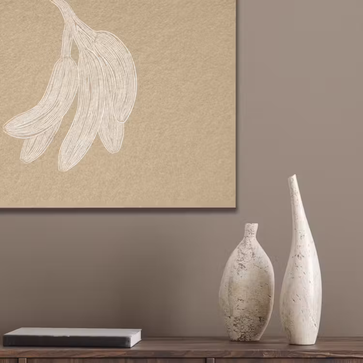 Bananen - Beige - Lijntekening - Minimalistisch PET vilt klein -sfeer6_closeup