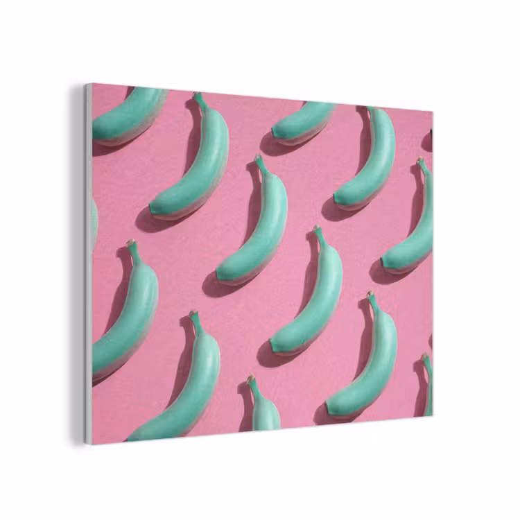 Bananen - Patroon - Blauw - Roze PET vilt klein -3d