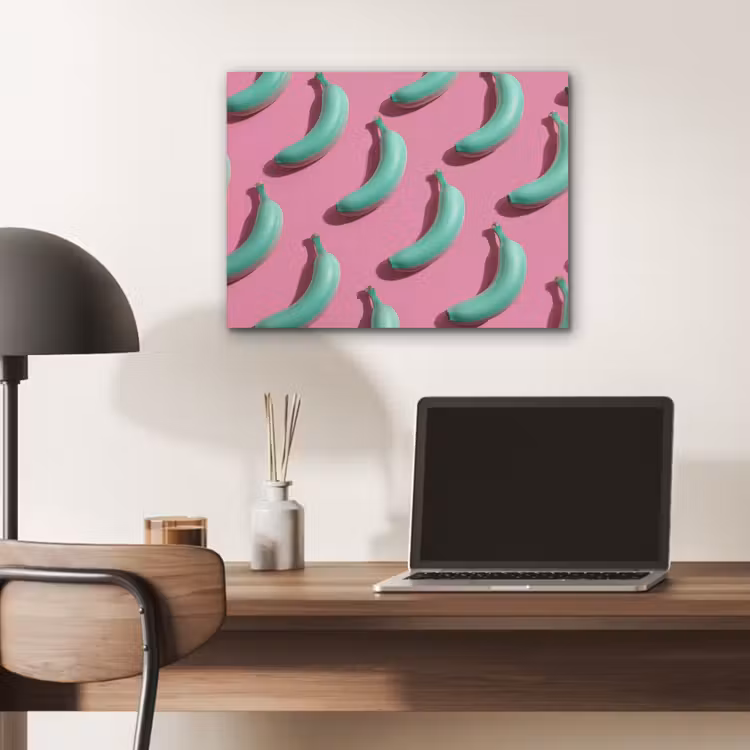 Bananen - Patroon - Blauw - Roze PET vilt klein -sfeer5