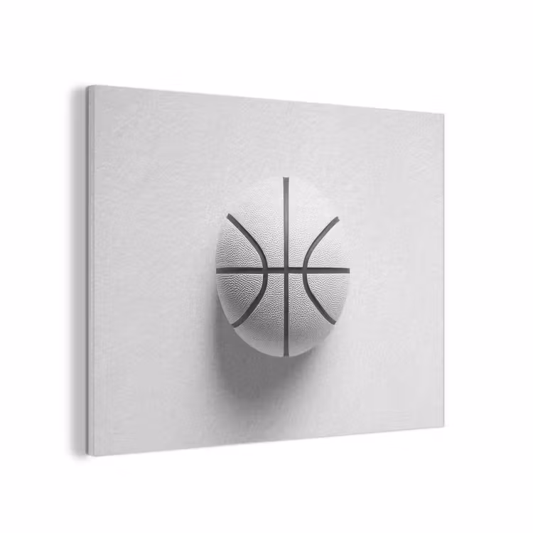 Basketbal - Wit - Schaduw - Lijnen PET vilt klein -3d