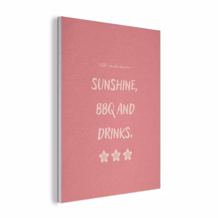 BBQ - Quote - Roze - Zomer PET vilt klein -3d