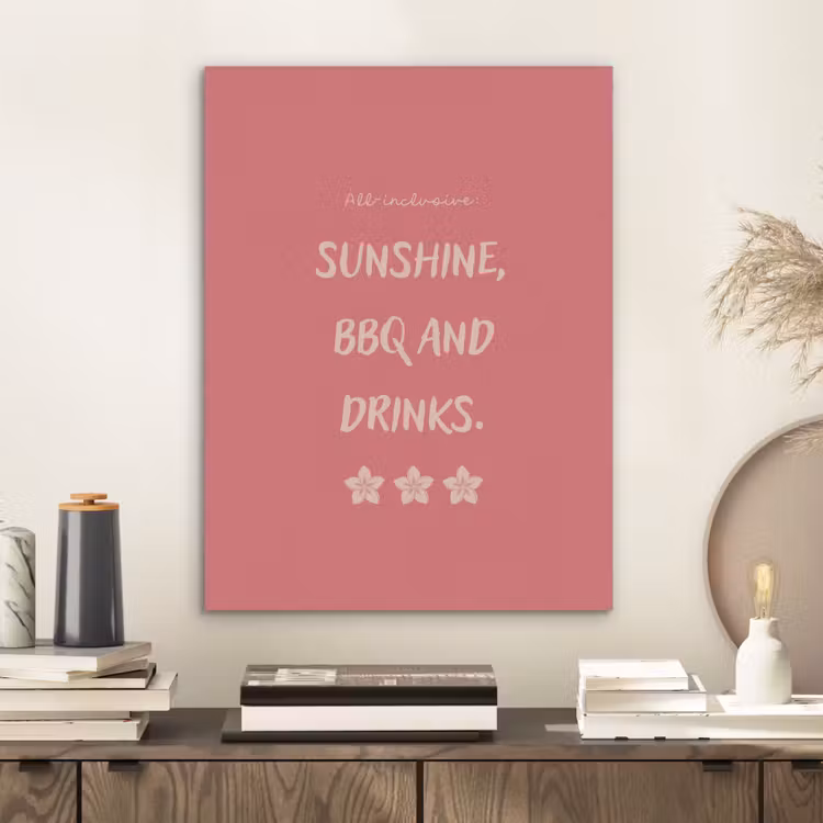 BBQ - Quote - Roze - Zomer PET vilt klein -sfeer1