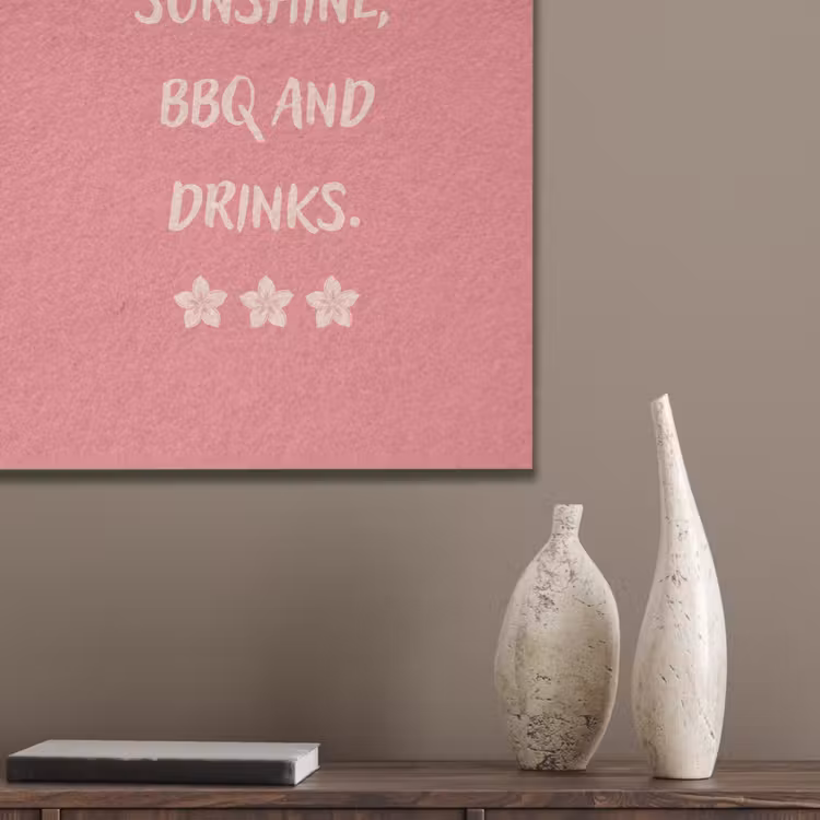 BBQ - Quote - Roze - Zomer PET vilt klein -sfeer6_closeup