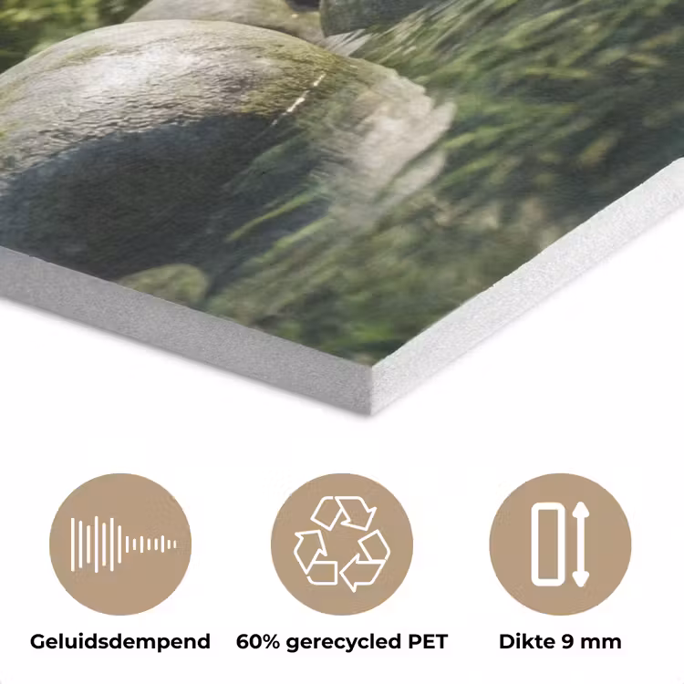 Beek - Waterval - Natuur - Groen PET vilt klein -closeup_NL