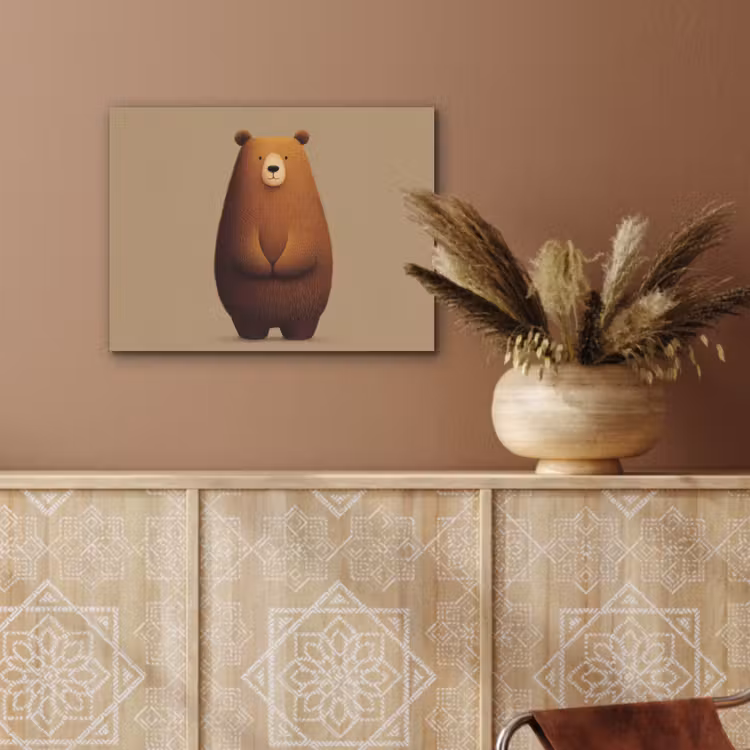 Beer - Minimalistisch - Bruin PET vilt klein -sfeer4