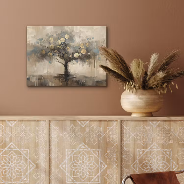 Beige - Abstract - Boom - Goud PET vilt klein -sfeer4