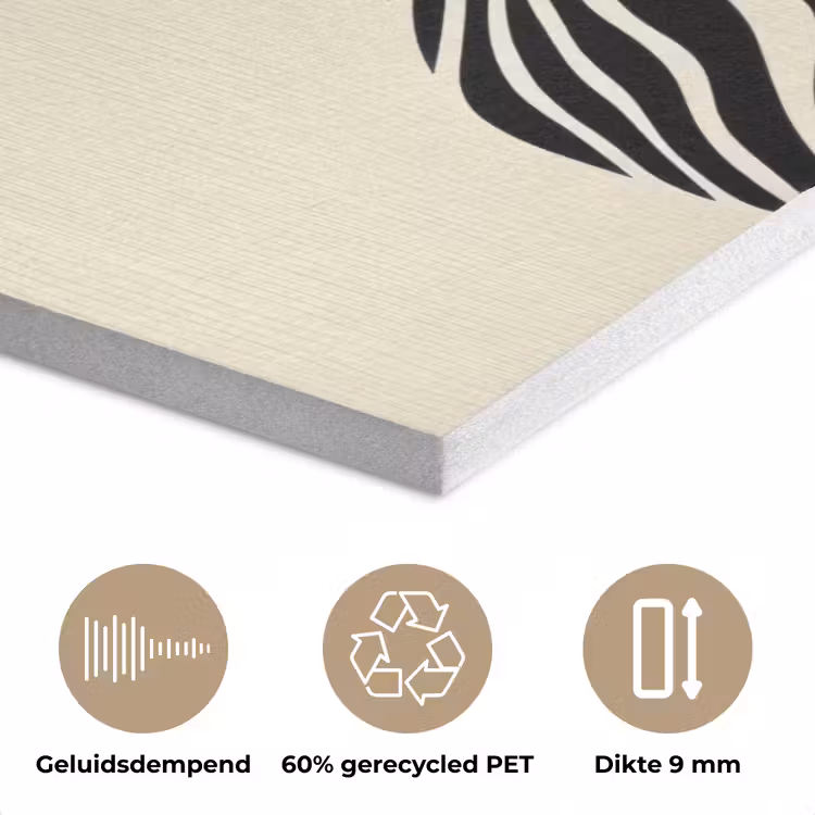 Beige - Lijnen - Golvend - Abstract PET vilt klein -closeup_NL