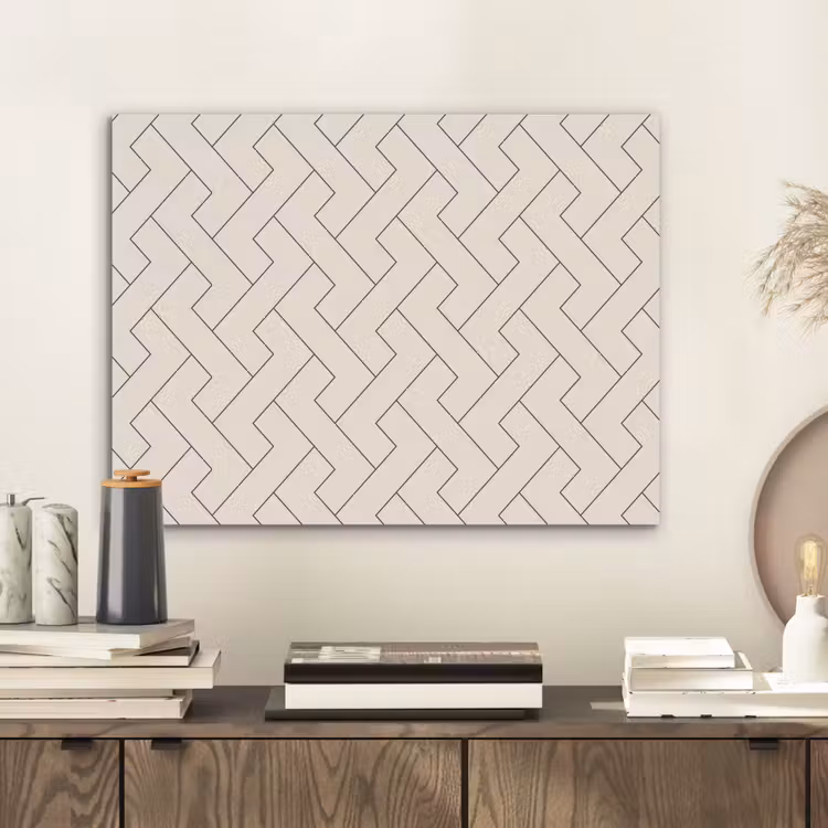 Beige - Zigzag - Patroon PET vilt klein 837 -sfeer1