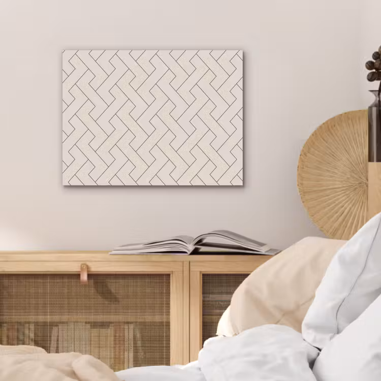 Beige - Zigzag - Patroon PET vilt klein 837 -sfeer3