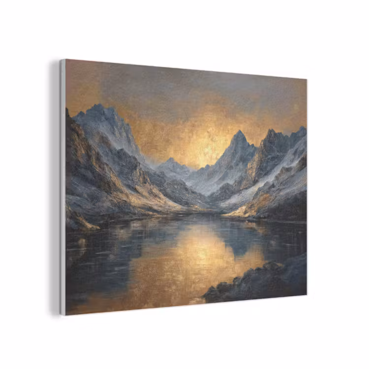 Berglandschap met Gouden Zonsondergang PET vilt klein -3d