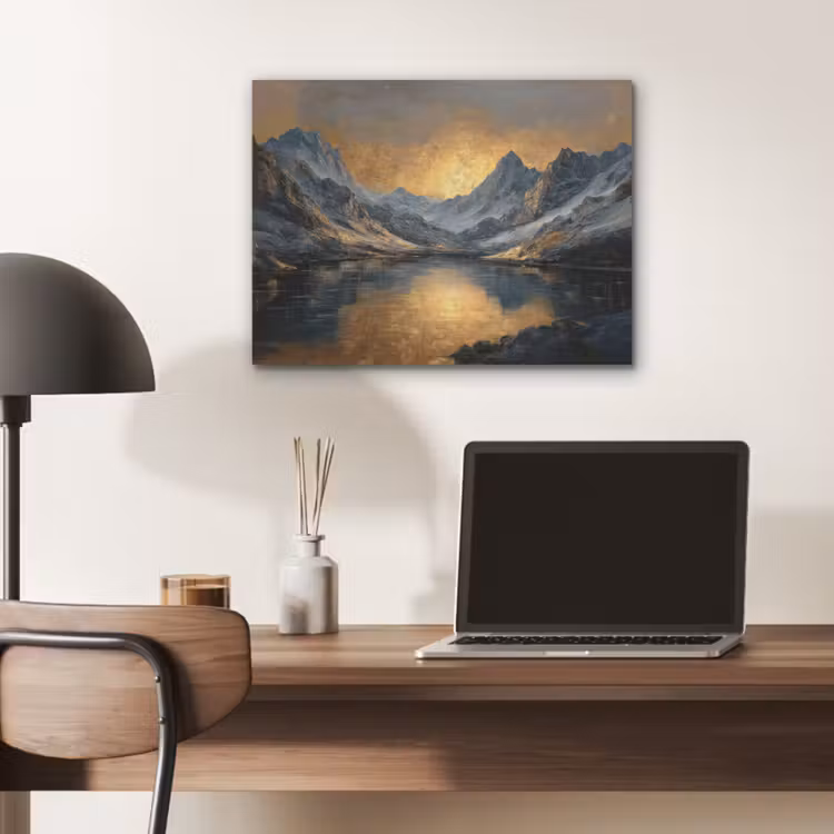 Berglandschap met Gouden Zonsondergang PET vilt klein -sfeer5
