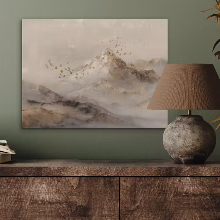 Berglandschap - Mist  - Penseelstreken PET vilt klein -sfeer2